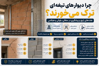 چرا دیوارهای تیغه‌ای ترک می‌خورند؟ علت‌های رایج و پیشگیری در سفالی، بلوکی و هبلکس